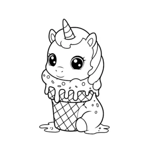 coloriage Glace Licorne a colorier en ligne