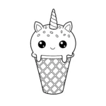 coloriage Glace Licorne en ligne pour enfant