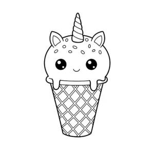 coloriage Glace Licorne en ligne pour enfant