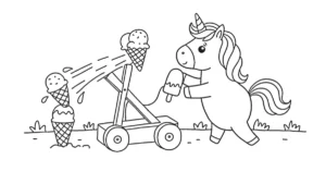 coloriage Glace Licorne gratuit a imprimer