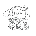 coloriage Glace Licorne à imprimer pour enfant de 2 ans