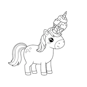 coloriage Glace Licorne pour enfant de 3 ans