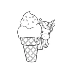 coloriage Glace Licorne pour enfant