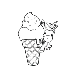 coloriage Glace Licorne pour enfant