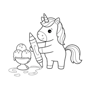 coloriage Glace Licorne pour enfant