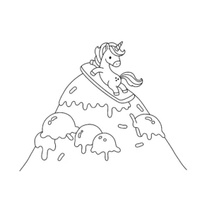 coloriage Glace Licorne à imprimer pour enfant de 3 ans