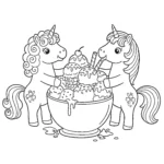 coloriage Glace Licorne de pour enfants