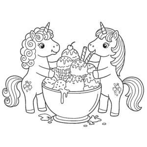 coloriage Glace Licorne de pour enfants