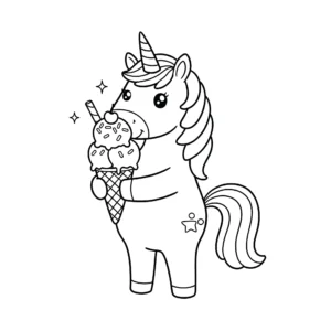 coloriage Glace Licorne à imprimer a4