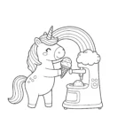 coloriage Glace Licorne à imprimer pour enfant de 2 ans