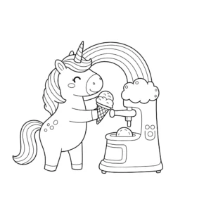 coloriage Glace Licorne à imprimer pour enfant de 2 ans