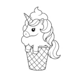 a imprimer coloriage Glace Licorne gratuit