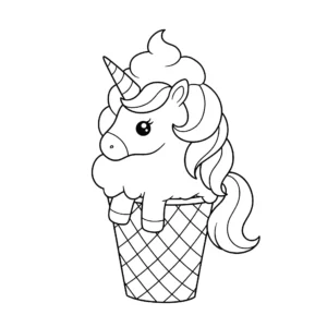 a imprimer coloriage Glace Licorne gratuit