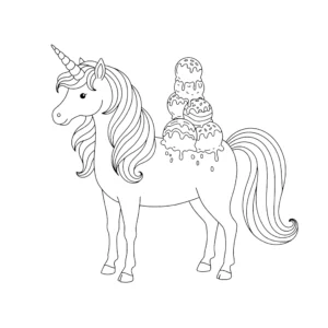 coloriage Glace Licorne à imprimer pour enfant de 12 ans