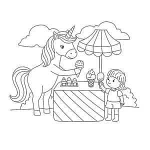 coloriage Glace Licorne en ligne