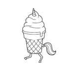 télécharger coloriage Glace Licorne gratuit