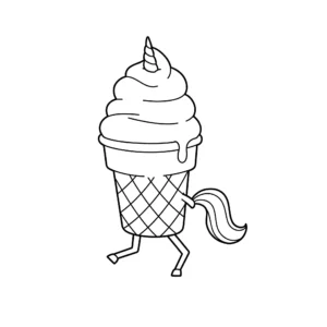 télécharger coloriage Glace Licorne gratuit