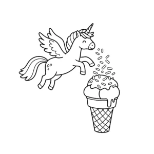 coloriage Glace Licorne pour primaire