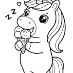 coloriage Glace Licorne et découpage à imprimer