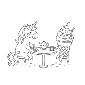 coloriage Glace Licorne gratuit