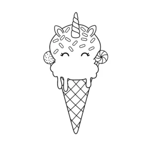 coloriage Glace Licorne pour enfant de 10 ans
