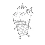 coloriage Glace Licorne pour bebe a imprimer