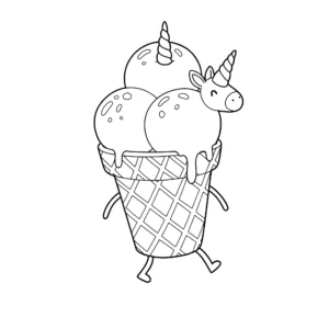 coloriage Glace Licorne pour bebe a imprimer