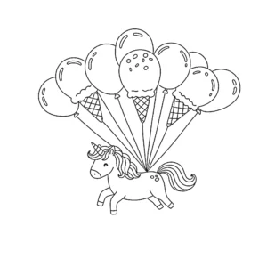 coloriage Glace Licorne en ligne pour enfant