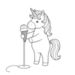 imprimer coloriage Glace Licorne