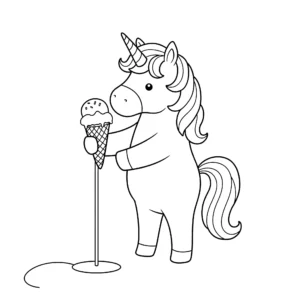 imprimer coloriage Glace Licorne