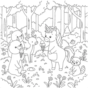 coloriage Glace Licorne à imprimer pour enfants