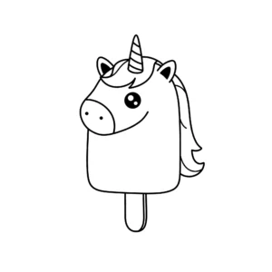 image pour coloriage Glace Licorne enfant
