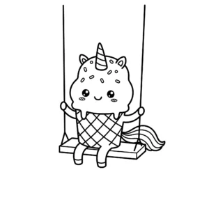 coloriage Glace Licorne pour enfant