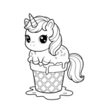 coloriage Glace Licorne pour enfant de à imprimer
