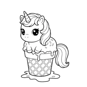 coloriage Glace Licorne pour enfant de à imprimer