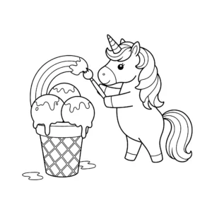 coloriage Glace Licorne gratuit