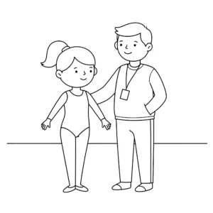 coloriage Gymnastique pour enfant a imprimer gratuit