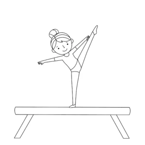 coloriage Gymnastique pour enfants à imprimer