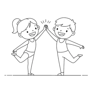 coloriage Gymnastique et decoupage a imprimer gratuit