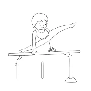 coloriage Gymnastique et decoupage a imprimer gratuit