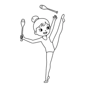 coloriage Gymnastique gratuit pour enfants