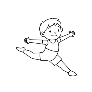 coloriage Gymnastique à imprimer pour enfant de 8 ans