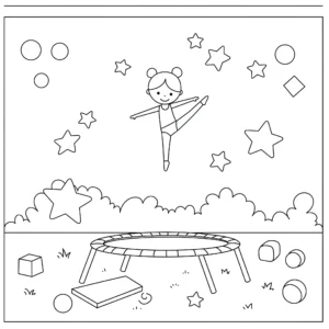coloriage Gymnastique educatif pour enfant