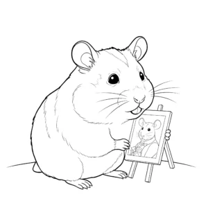 image de coloriage Hamster pour enfant