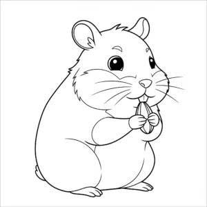coloriage Hamster Mangeant une Graine pour enfants a imprimer