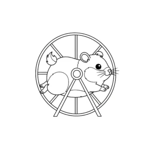coloriage Hamster dans sa Roue d