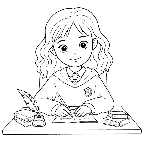 Tranh tô màu Hermione