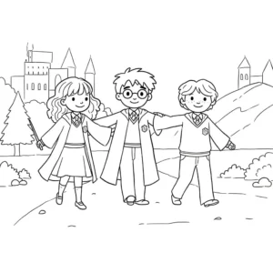 coloriage Hermione a imprimer pour enfant de 4 ans