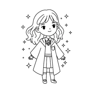 coloriage Hermione et apprentissage