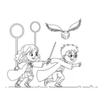coloriage Hermione a imprimer pour enfant de 4 ans